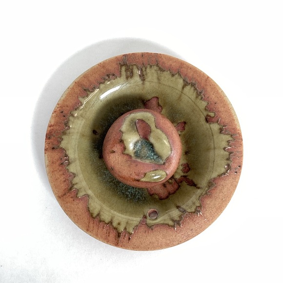 Vintage Earthenware Teapot With Rattan Handle, Glaze Drip EUC - Picture 7 of 13